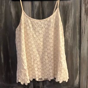 Beige crochet tank top